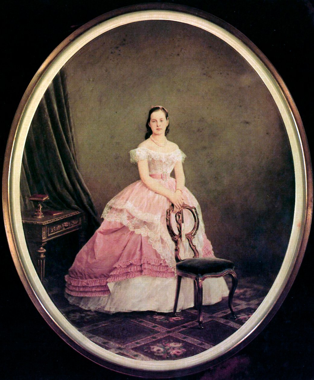 Mária Alekszandrovna orosz nagyhercegnő portréja, 1853-1920, 1860-1870 alkotó: Charles Bergamasco