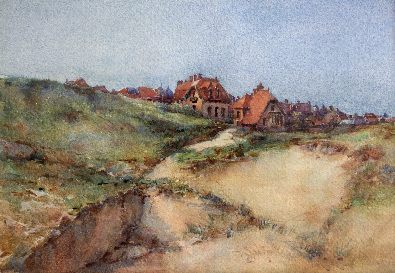 A Le Touquet dűnék, 1896 körül (akvarell) alkotó: Charles Bernier