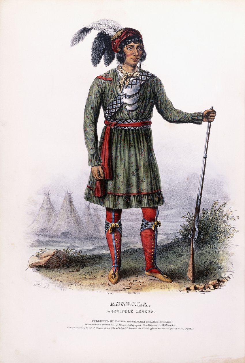 Asseola, a szeminoli vezető, 1837-1844 körül (kézzel készített színes litográfia) alkotó: Charles Bird (after) King