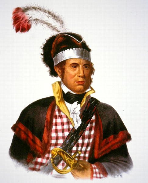Chief McIntosh, illusztráció: „The Indian Tribes of North America”, Thomas L. McKenney és James Hall, pub. szerző: John Grant (színes litó) alkotó: Charles Bird (after) King