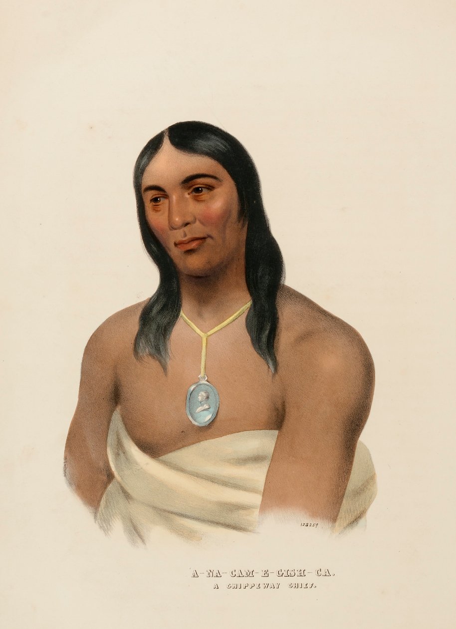 A-NA-CAM-E-GISH-CA. A CHIPPEWA CHIEF., az Észak-Amerika indián törzseinek történetéből alkotó: Charles Bird King