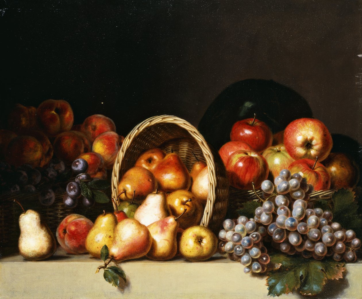 Alma, körte, szilva és szőlő, alkotó: Charles Bird King