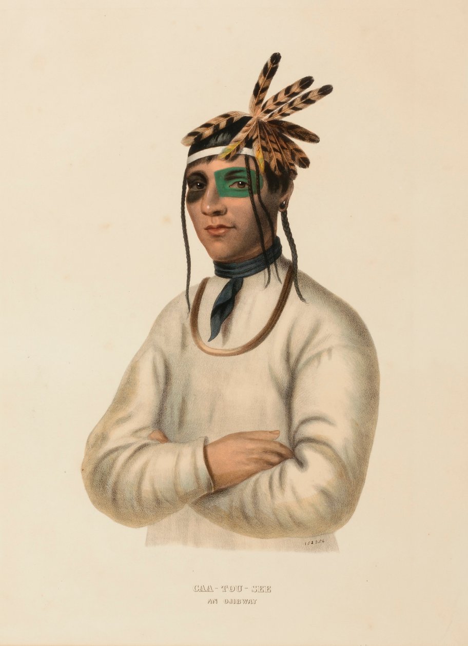 CAA-TOU-SEE. AN OJIBWAY., az Észak-Amerika indián törzseinek története című könyvből. alkotó: Charles Bird King