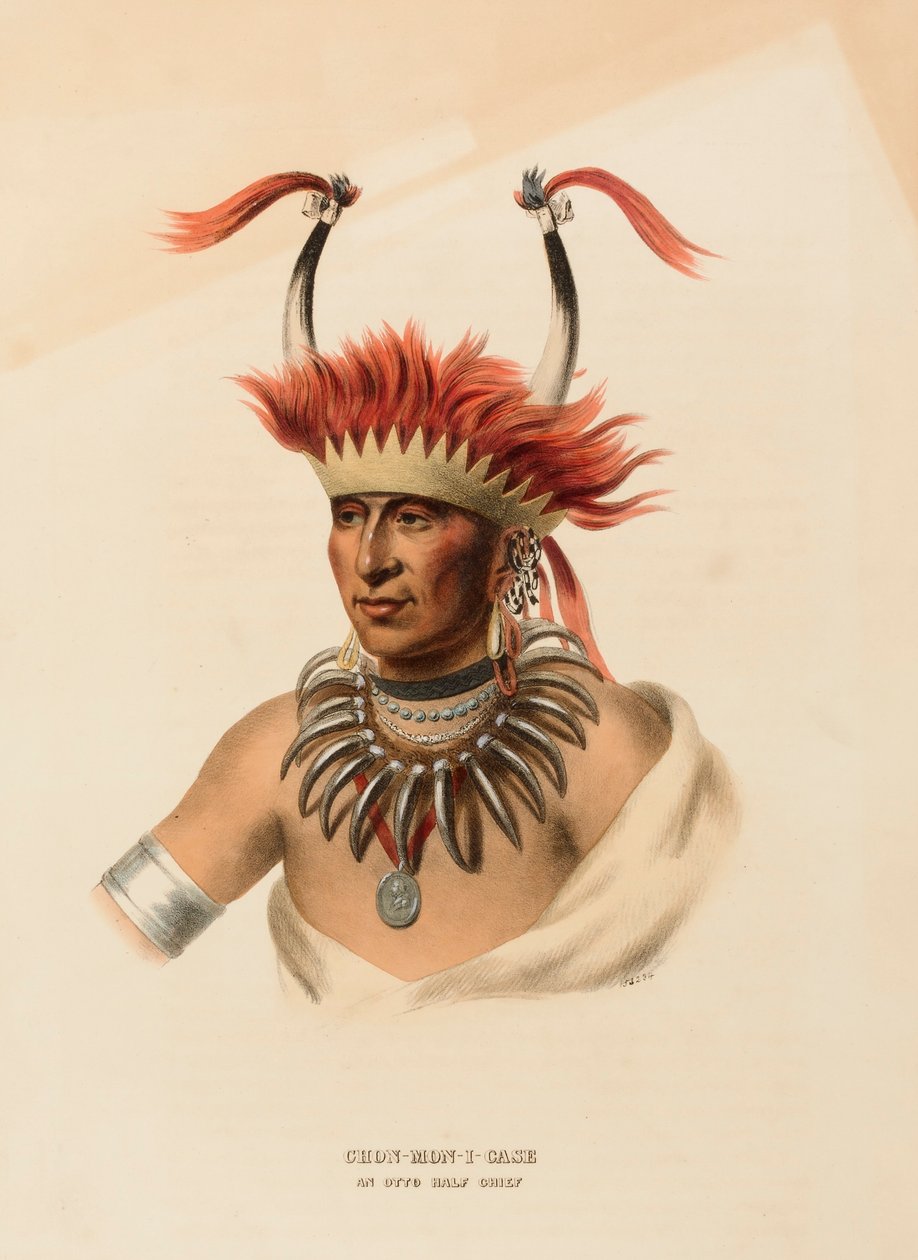 CHON-MON-I-CASE. AN OTTO HALF CHIEF, az Észak-Amerika indián törzseinek történetéből alkotó: Charles Bird King