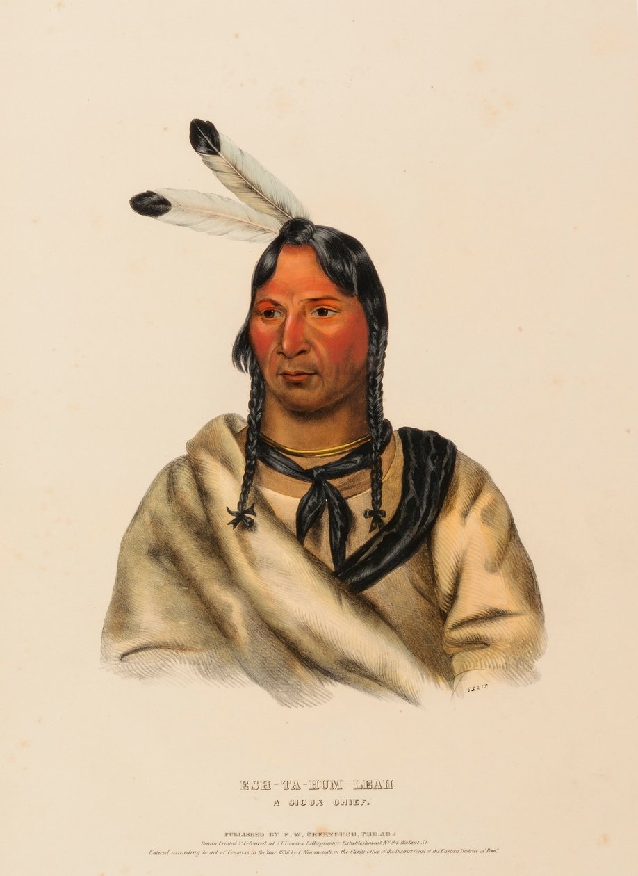 ESH-TA-HUM-LEAH. A SIOUX CHIEF, az Észak-Amerika indián törzseinek történetéből alkotó: Charles Bird King