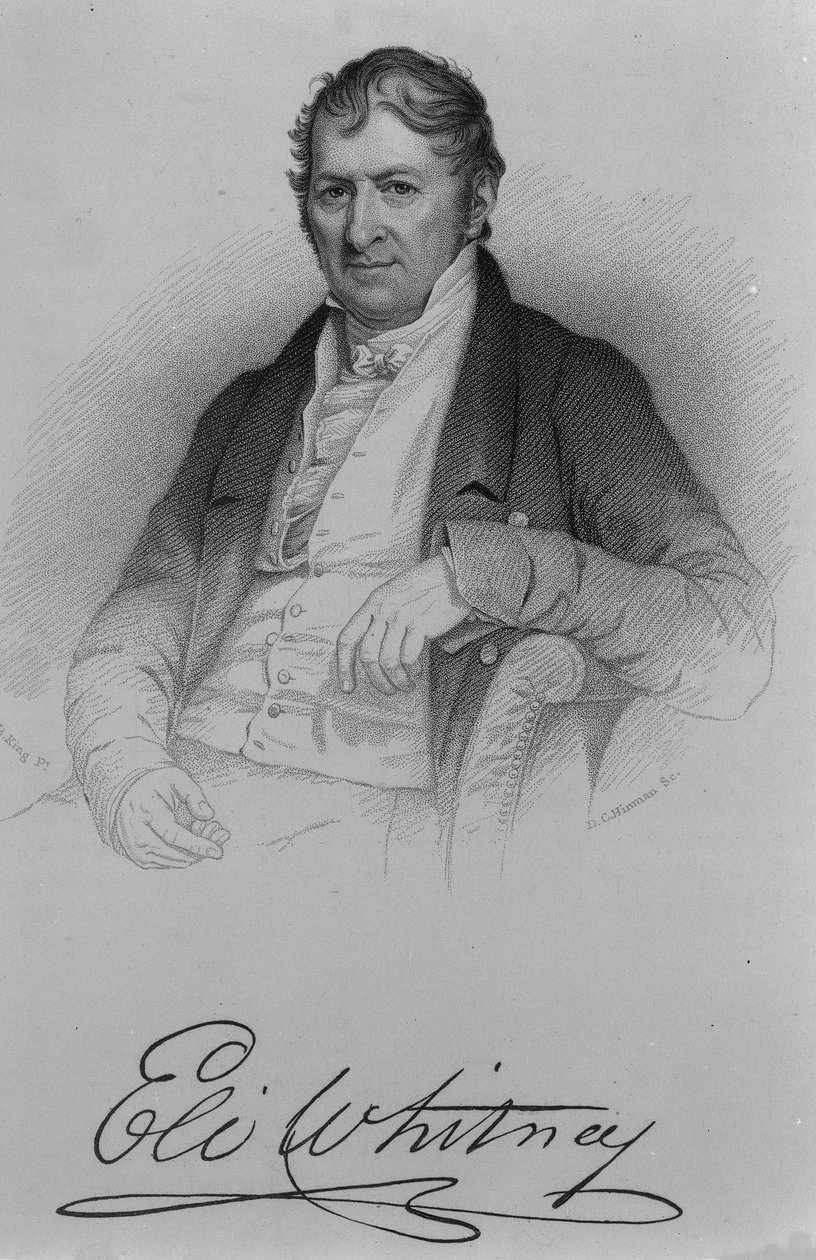 Eli Whitney, vésette D.C Hinman, 1846 alkotó: Charles Bird King