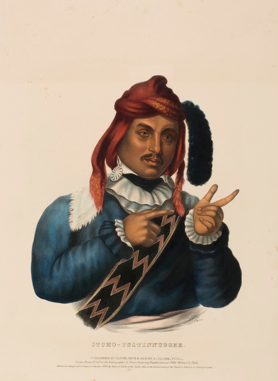 ITCHO-TUSTINNUGGEE, az Észak-Amerika indián törzseinek történelméből alkotó: Charles Bird King