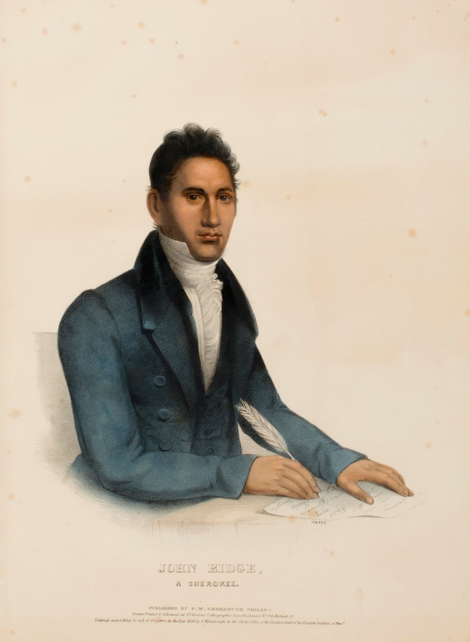 JOHN RIDGE, A CHEROKEE., az Észak-Amerika indián törzseinek történetéből alkotó: Charles Bird King