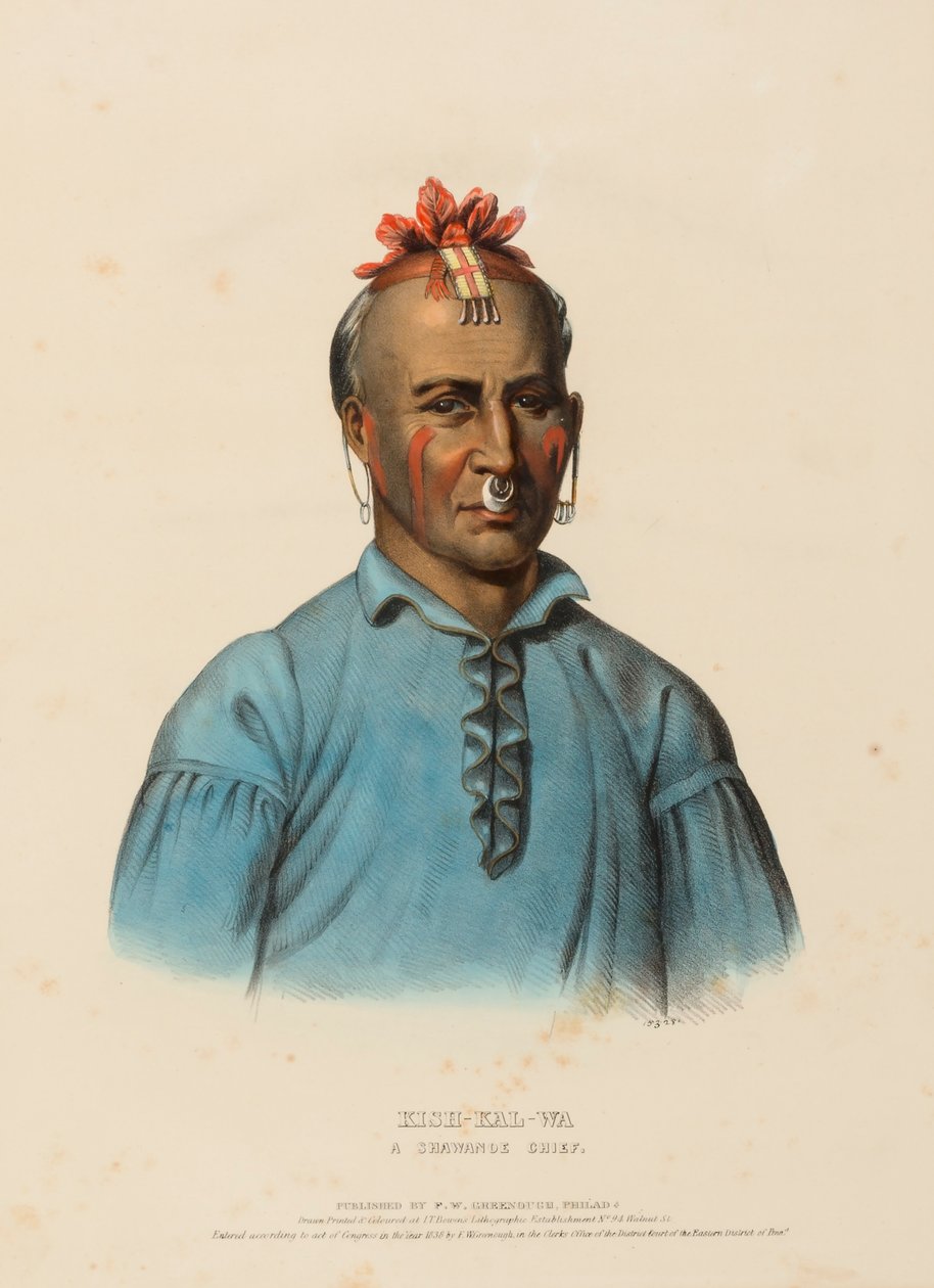 KISH-KAL-WA. A SHAWANOE CHIEF., az Észak-Amerika indián törzseinek történetéből alkotó: Charles Bird King