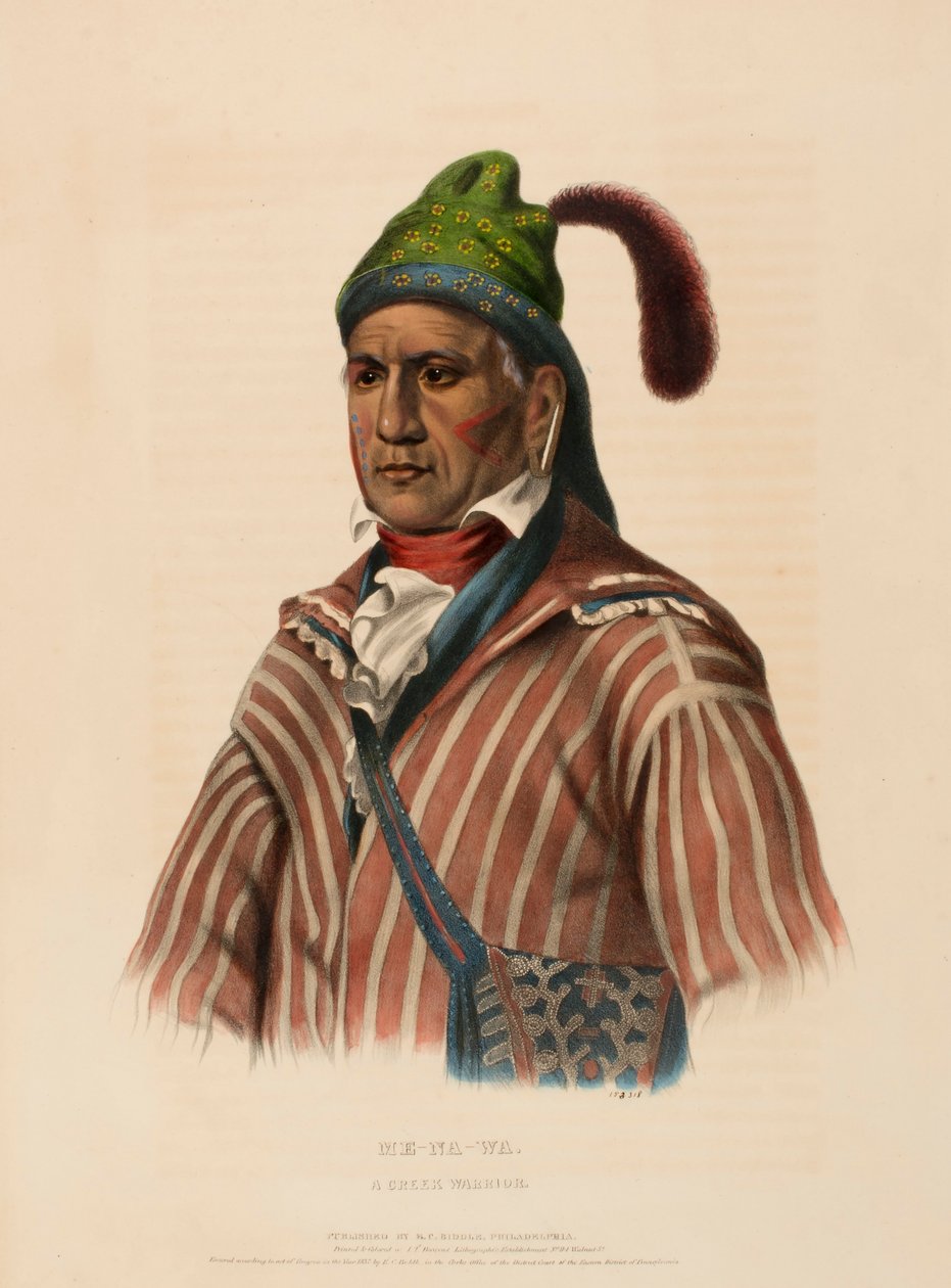 ME-NA-WA. A CREEK WARRIOR, az Észak-Amerika indián törzseinek története című könyvből. alkotó: Charles Bird King