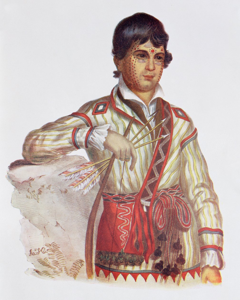 Mistipee, Yoholo-Micco fia, illusztráció a „The Indian Tribes of North America, Vol.2”, Thomas L. McKenney és James Hall, pub. szerző: John Grant (színes litó) alkotó: Charles Bird King