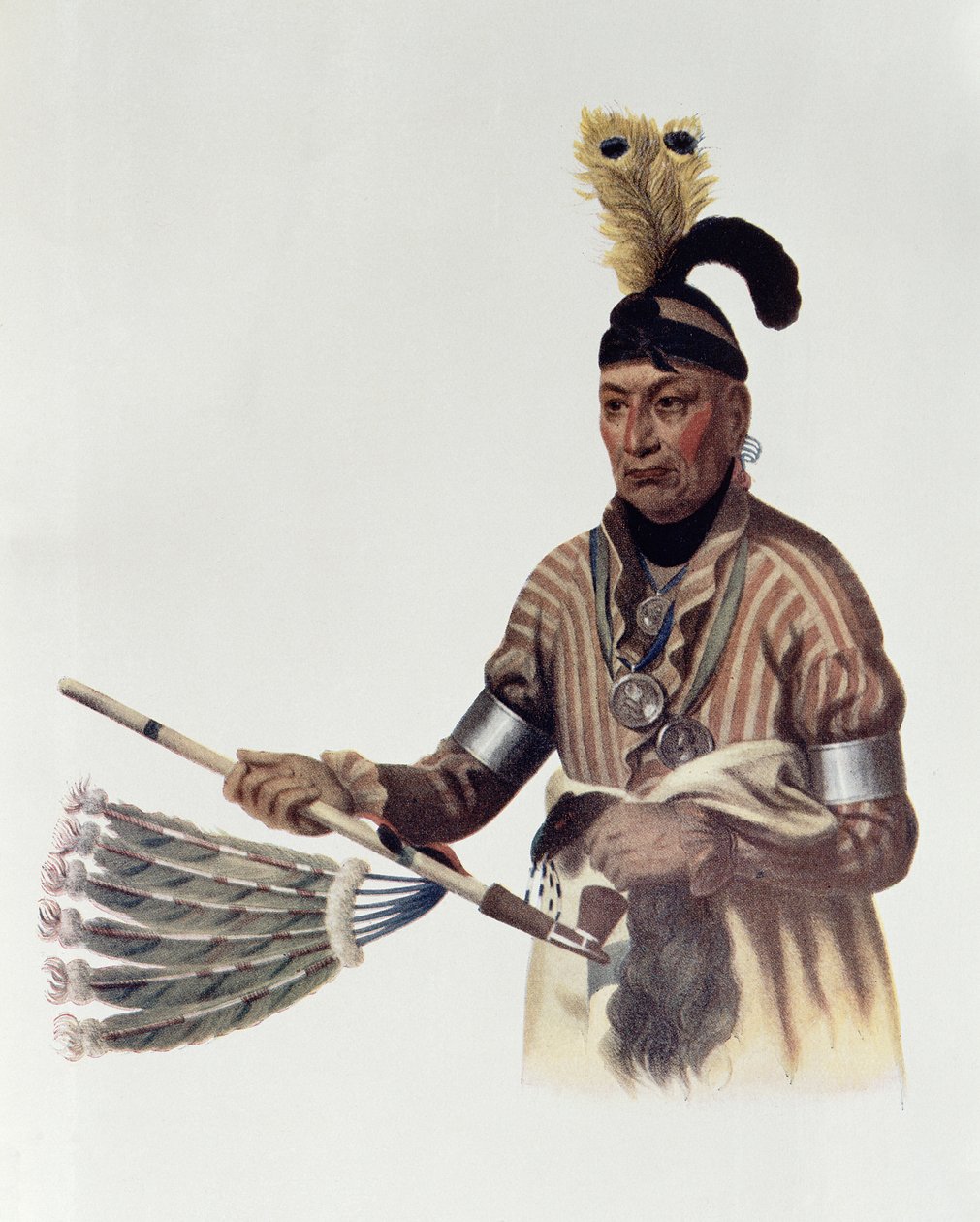 Naw-Kaw vagy „Wood”, a winnebagoi főnök, illusztráció a „The Indian Tribes of North America, Vol.1”, Thomas L. McKenney és James Hall, pub. írta John Grant alkotó: Charles Bird King