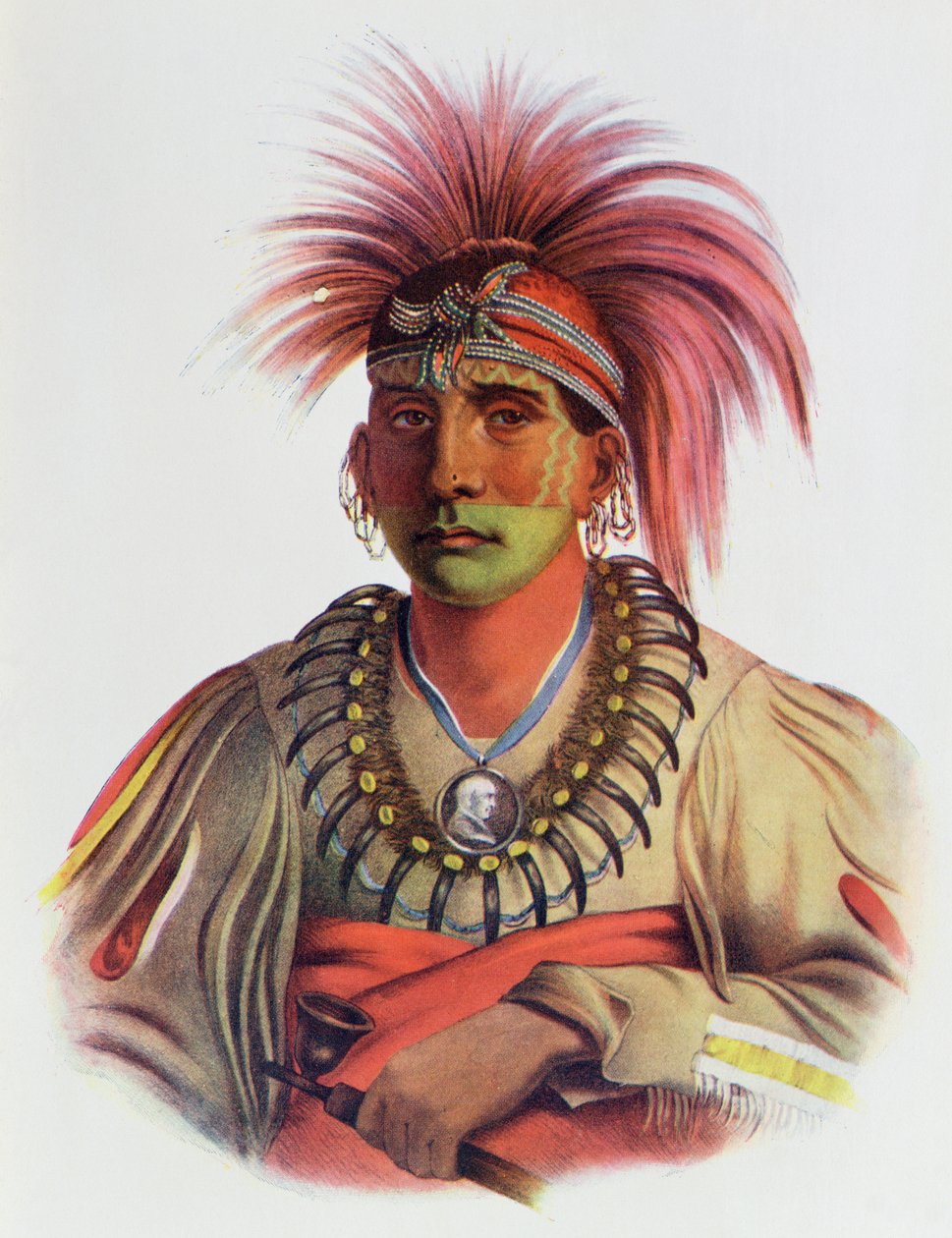 Nowaykesugga, egy Otto, illusztráció: „The Indian Tribes of North America, Vol.3”, Thomas L. McKenney és James Hall, pub. írta John Grant alkotó: Charles Bird King