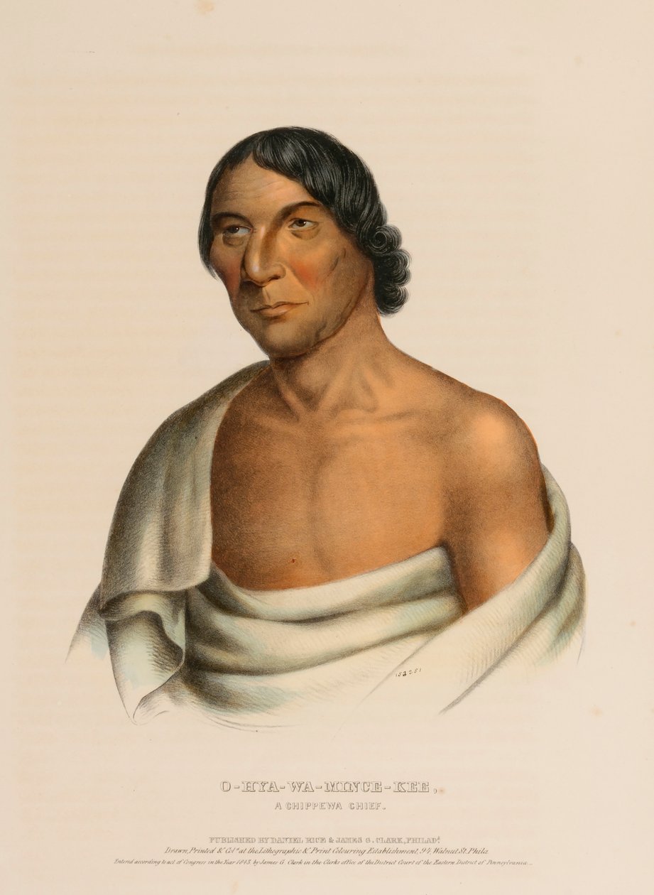 O-HYA-WA-MINCE-KEE, A CHIPPEWA CHIEF., az Észak-Amerika indián törzseinek történetéből alkotó: Charles Bird King