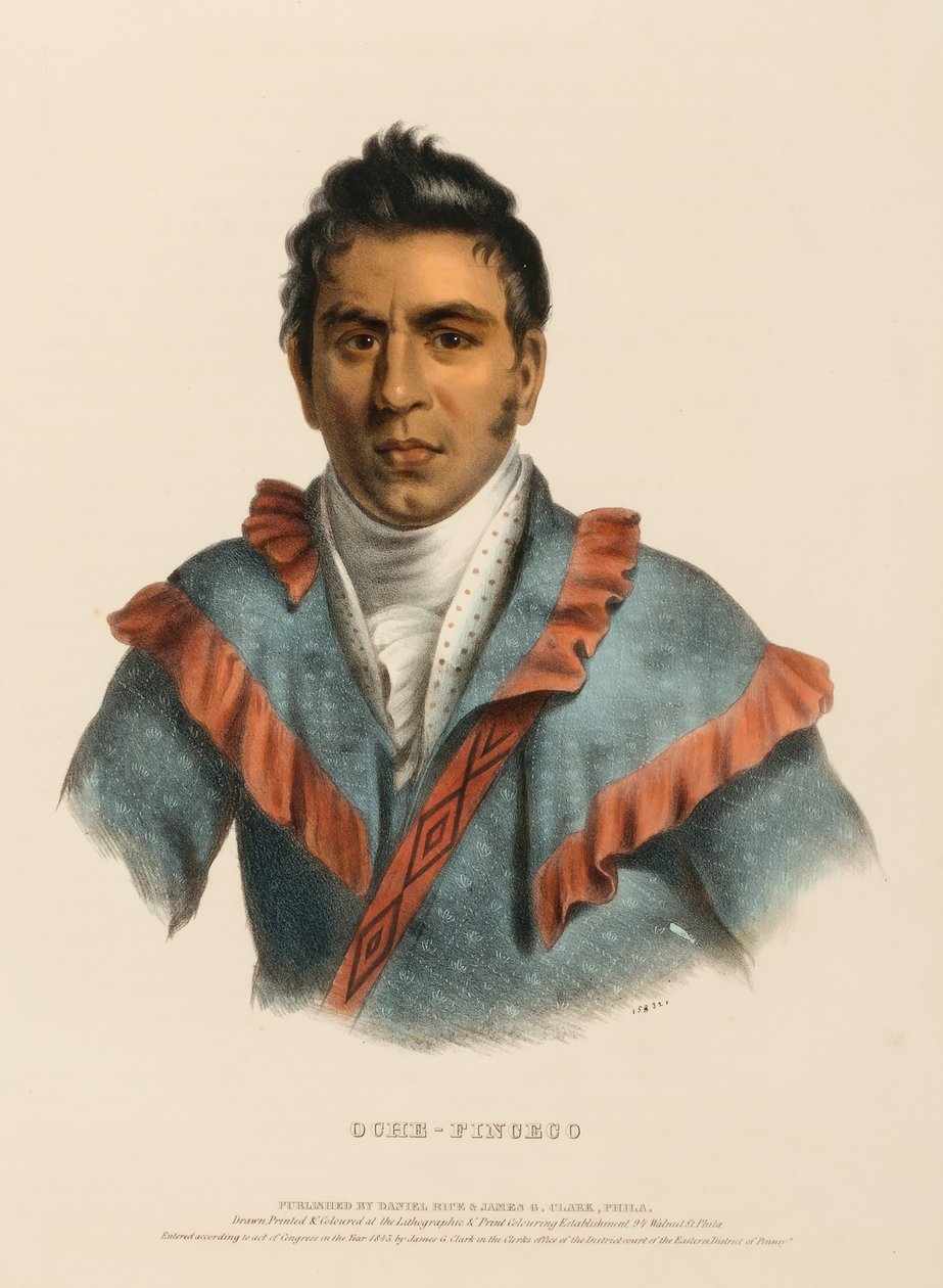 OCHE-FINCECO, az Észak-Amerika indián törzseinek történelméből alkotó: Charles Bird King