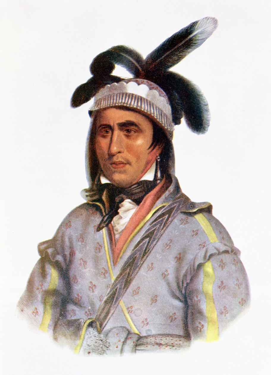 Opothle-Yoholo, a Creek főnöke, 1825, illusztráció a „The Indian Tribes of North America, Vol.2” című könyvéből, Thomas L. McKenney és James Hall, pub. írta John Grant alkotó: Charles Bird King