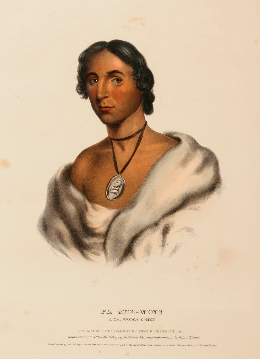 PA-SHE-NINE. A CHIPPEWA CHIEF, az Észak-Amerika indián törzseinek történetéből alkotó: Charles Bird King