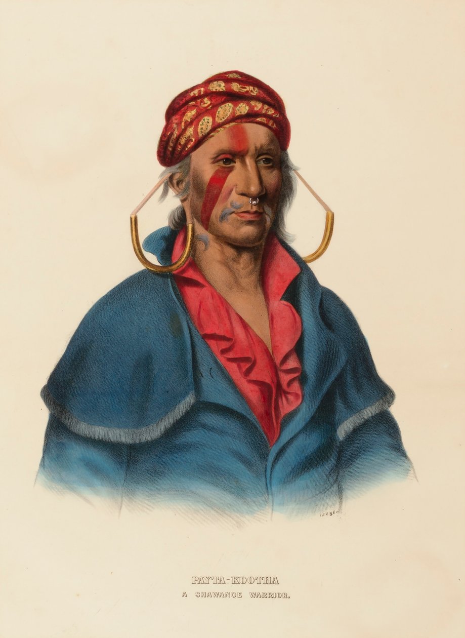 PAYTA-KOOTHA. A SHAWANOE WARRIOR., az Észak-Amerika indián törzseinek története című könyvből. alkotó: Charles Bird King