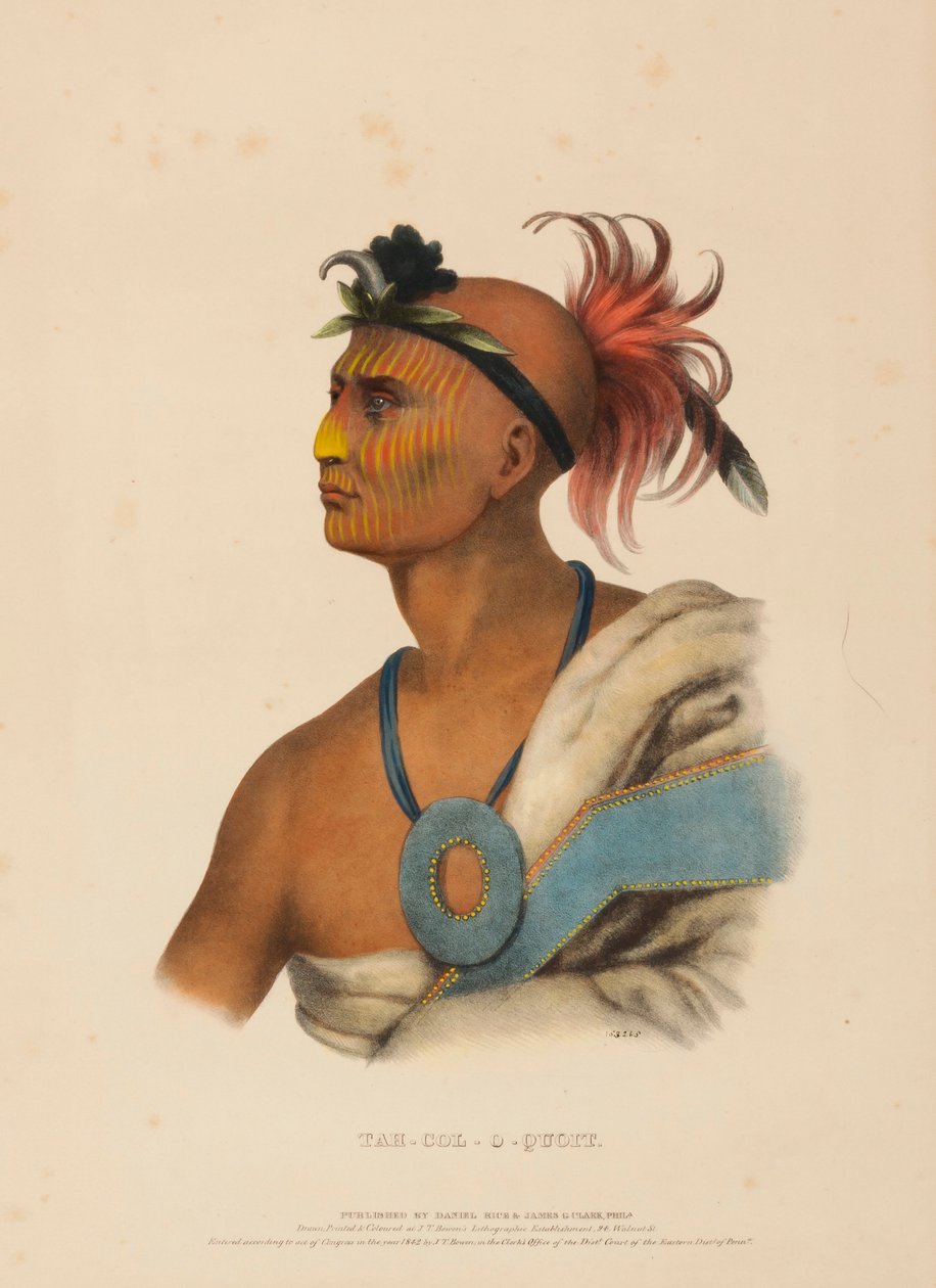 TAH-COL-O-QUOIT., az Észak-Amerika indián törzseinek története című könyvből. alkotó: Charles Bird King
