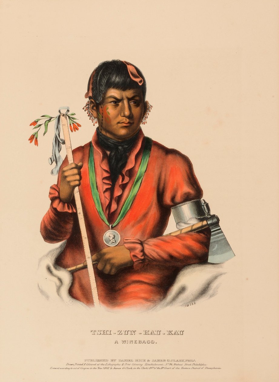 TSHI-ZUN-HAU-KAU. A WINNEBAGO., az Észak-Amerika indián törzseinek történetéből alkotó: Charles Bird King