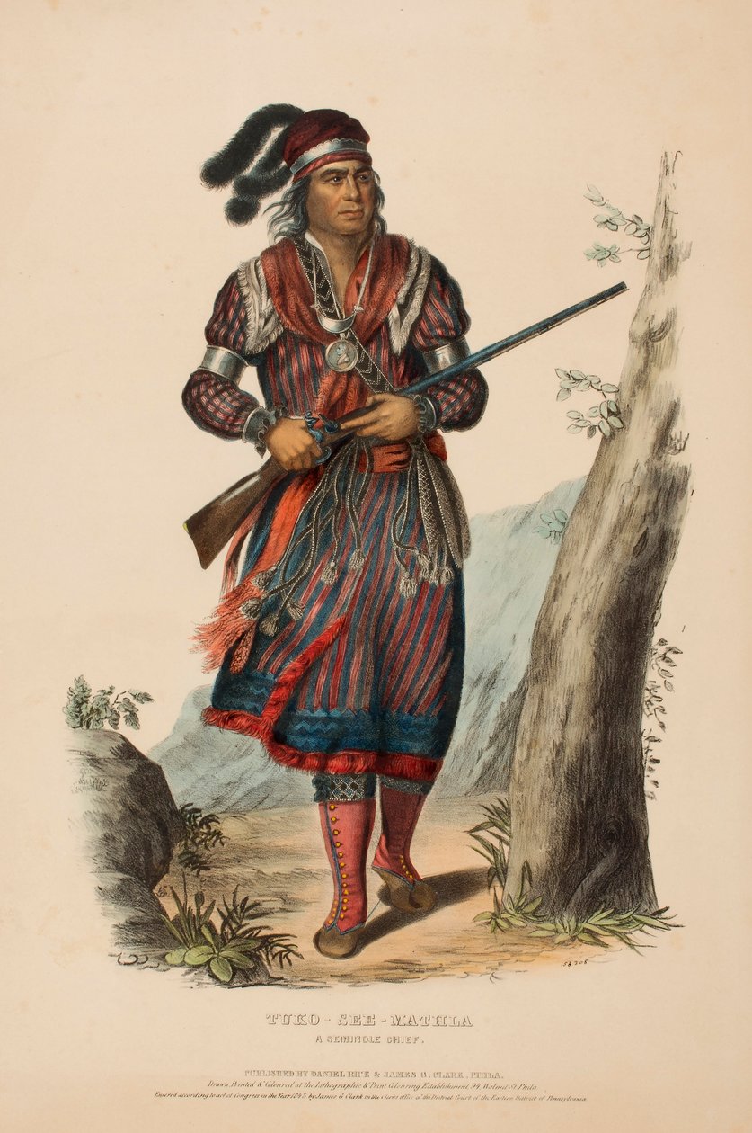 TUKO-SEE-MATHLA. A SEMINOLE CHIEF., az Észak-Amerika indián törzseinek története című könyvből. alkotó: Charles Bird King