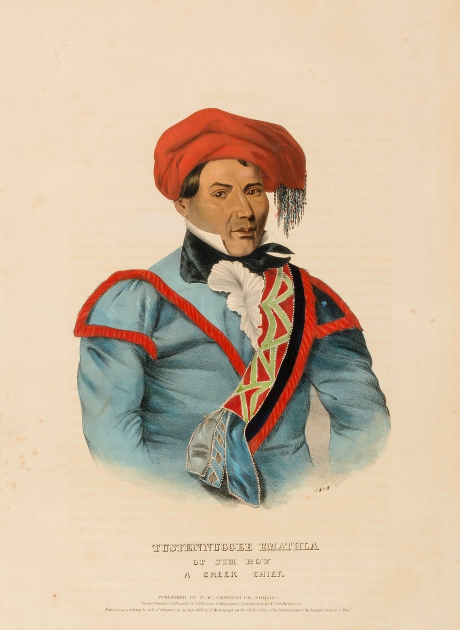 TUSTENNUGGEE EMATHLA, az Észak-Amerika indián törzseinek történetéből alkotó: Charles Bird King