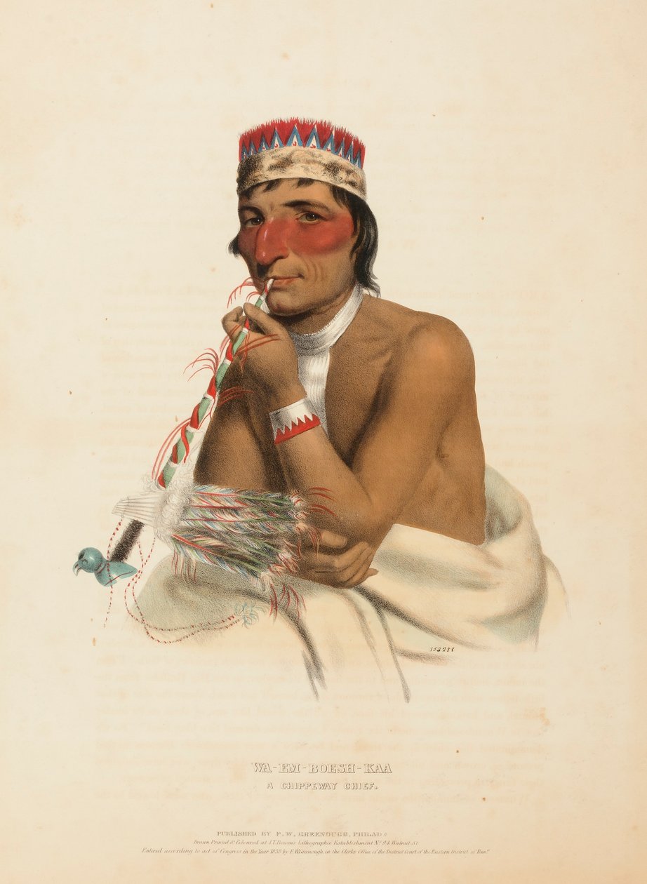 WA-EM-BOESH-KAA. A CHIPPEWAY CHIEF., az Észak-Amerika indián törzseinek története c. könyvből alkotó: Charles Bird King