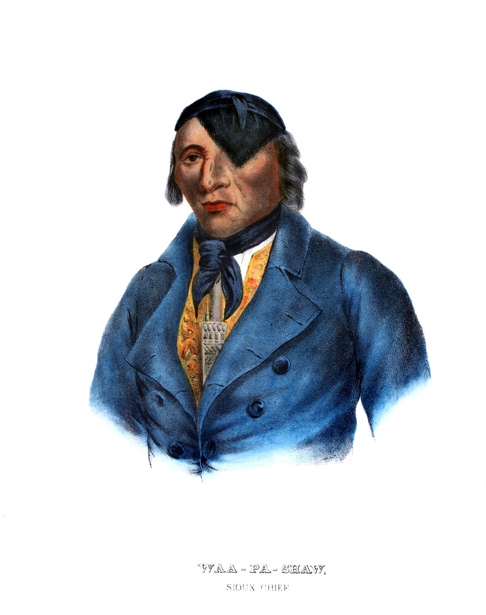 Waapashaw, egy sziú főnök alkotó: Charles Bird King