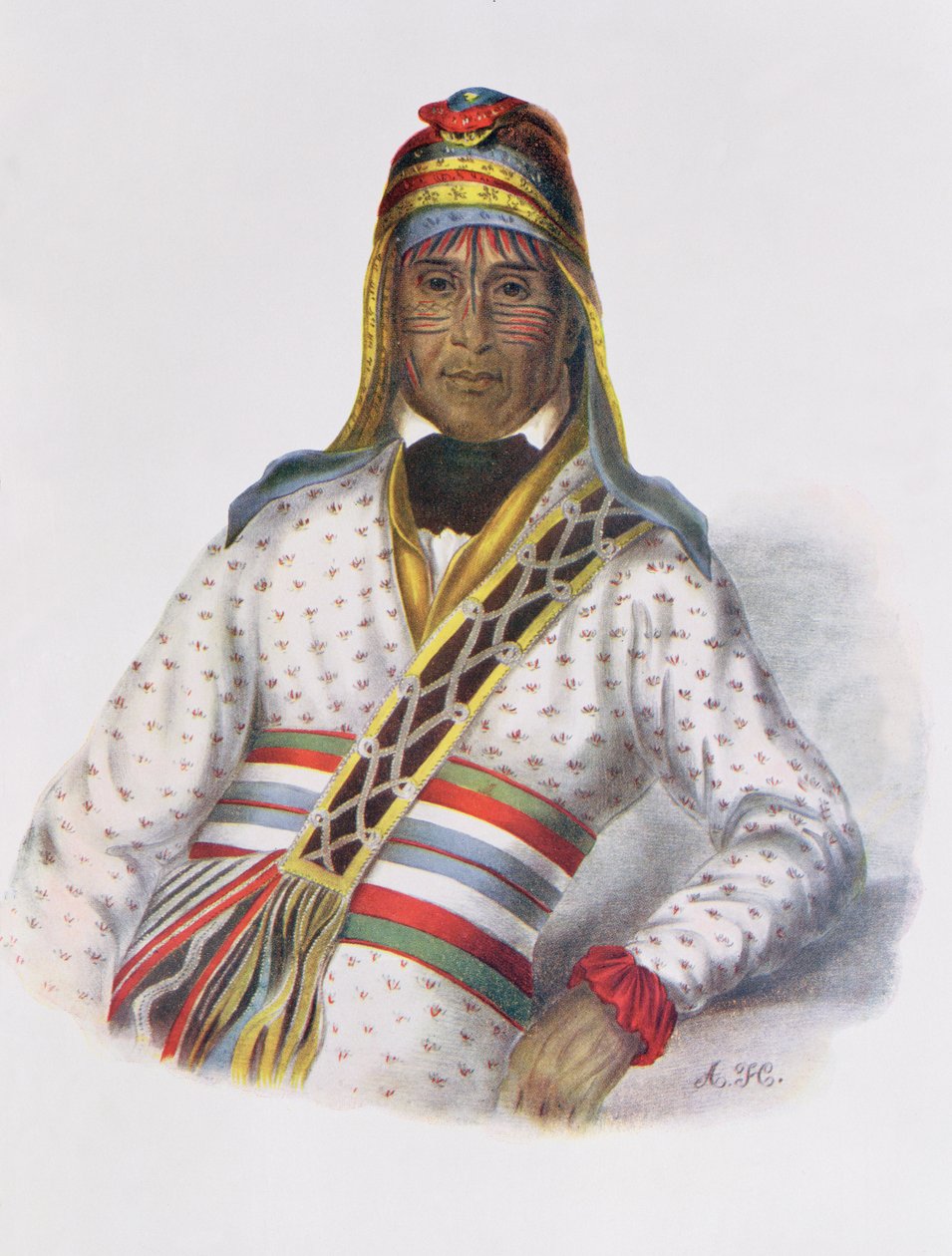Yoholo-Micco, a patak főnöke, 1825, illusztráció a „The Indian Tribes of North America, Vol.2”, Thomas L. McKenney és James Hall, pub. szerző: John Grant (színes litó) alkotó: Charles Bird King