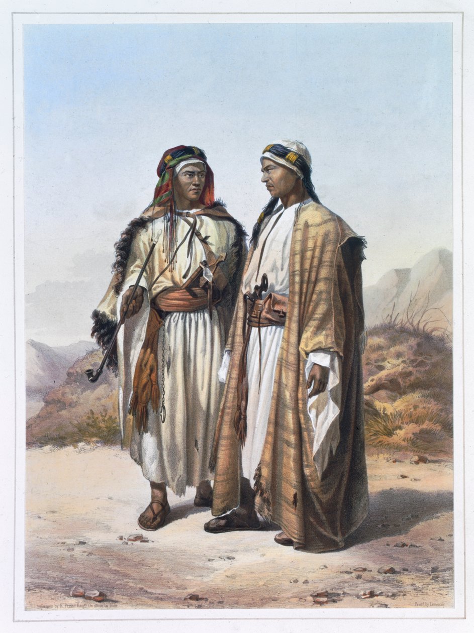 Egy Mahazi és egy Soualeh beduin, 1848 alkotó: Charles Bour