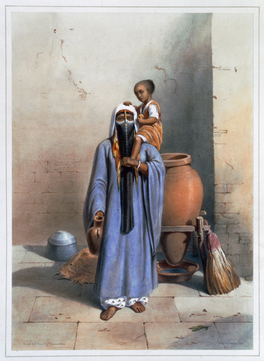 Fellah nő és gyermek, 1848 alkotó: Charles Bour