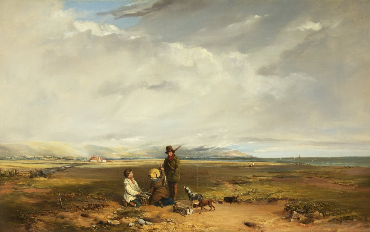 Táj sportolókkal és társaival, esetleg 1842 (olaj, vászon) alkotó: Charles Branwhite