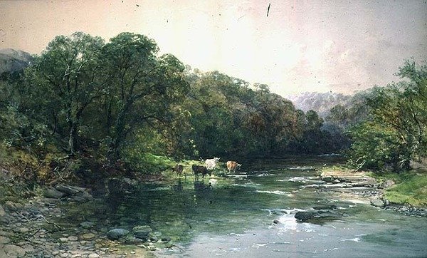 A Dee folyón, Észak-Wales: Cattle Drinking alkotó: Charles Branwhite