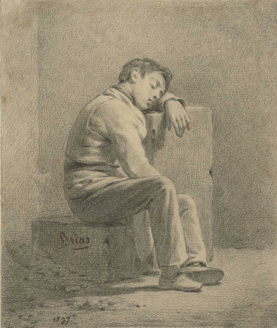 Alvó fiú alkotó: Charles Brias