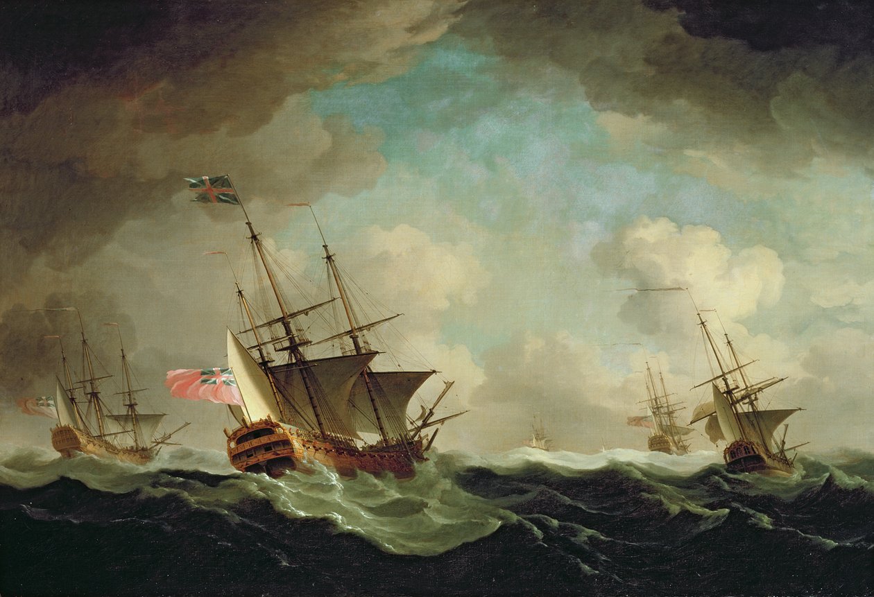 Szél felé tartó hajóraj, 1750 körül (olaj, vászon) alkotó: Charles Brooking