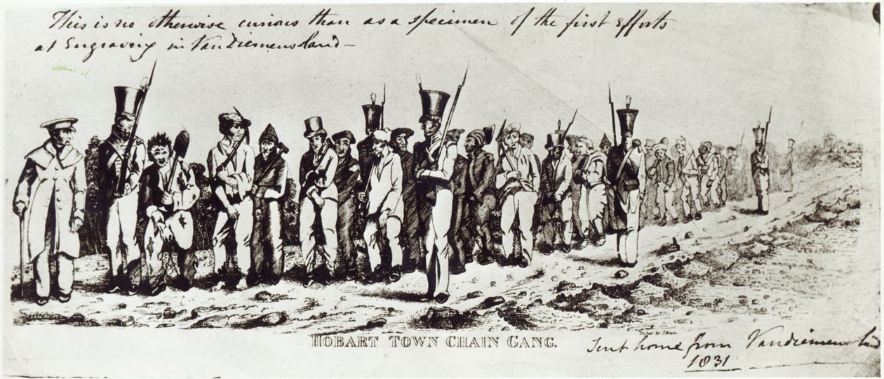 Hobart városi láncbanda, 1831 körül alkotó: Charles Bruce