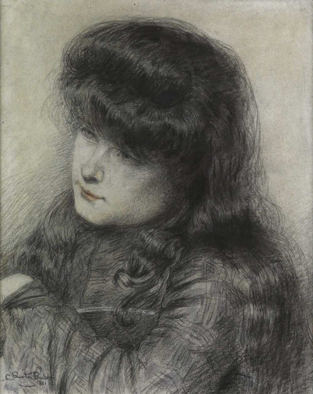 Egy lány egy székre dőlve, 1881 alkotó: Charles Burton Barber
