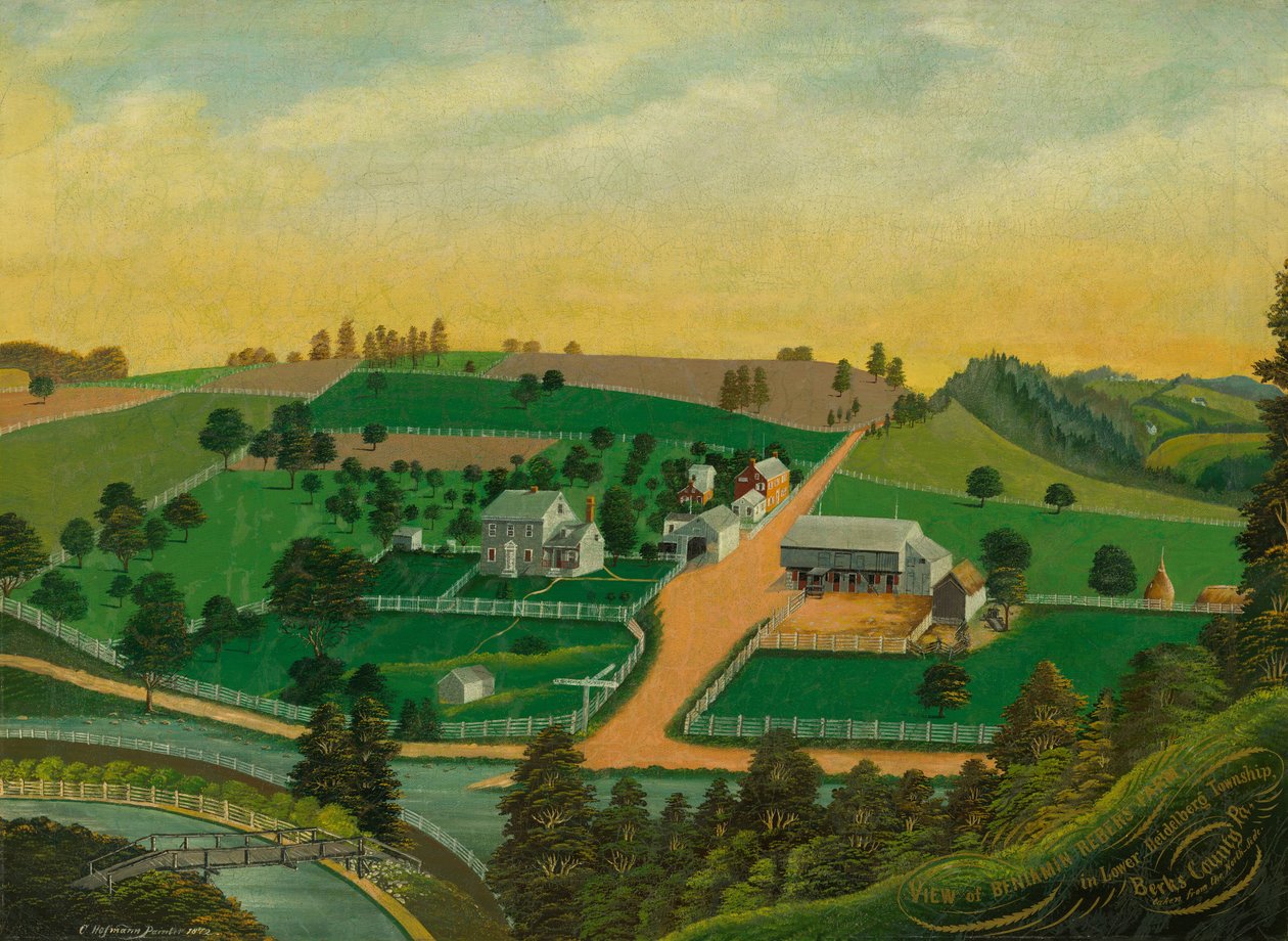 Kilátás Benjamin Reber farmjára alkotó: Charles C. Hofmann