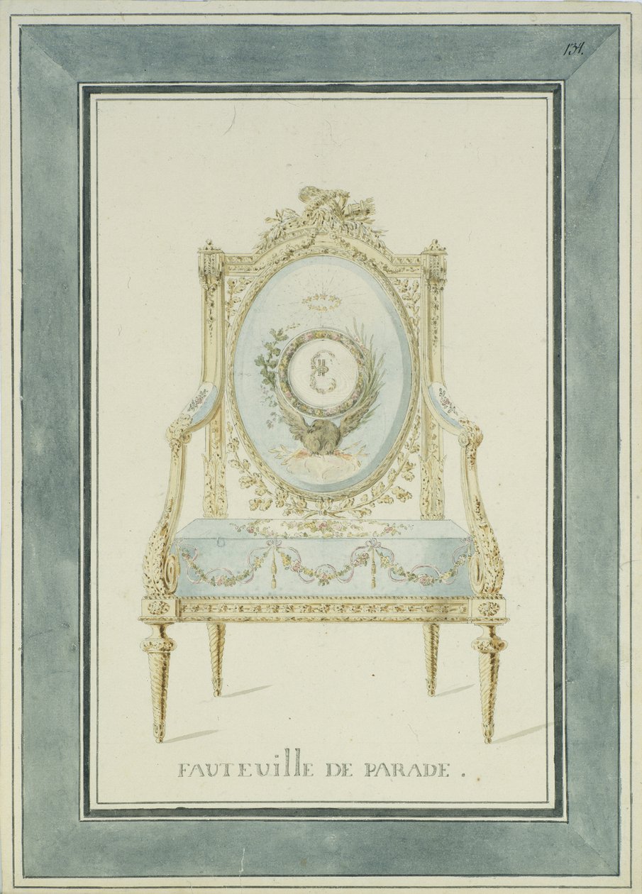 A Tsarszkoje Selóban található Katalin-palota trónterve, 1780-as évek alkotó: Charles Cameron