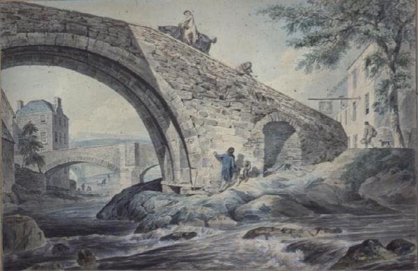 Kilátás a hidakra Hawickban alkotó: Charles Catton