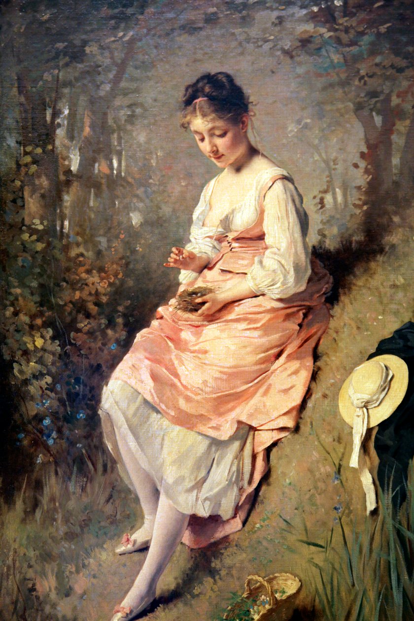 „Lány madárfészekkel”, 1860-as évek vége alkotó: Charles Chaplin