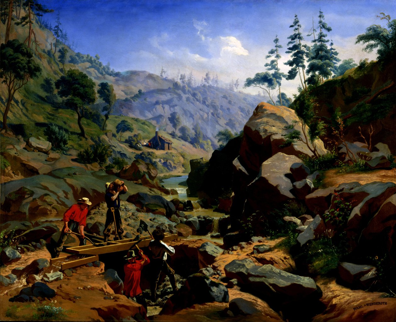 Bányászok a Sierrában alkotó: Charles Christian Nahl