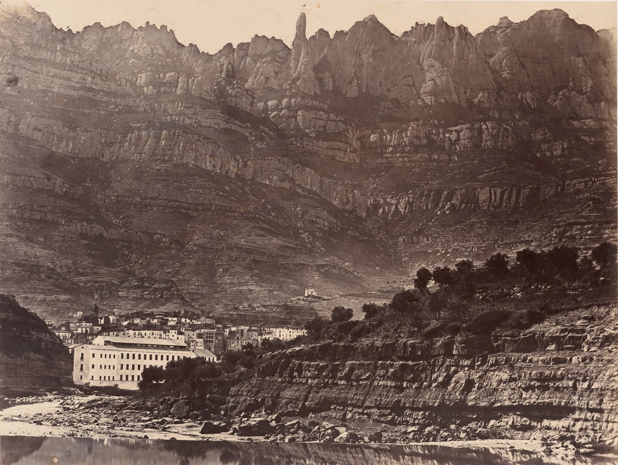 Monserrat, Általános kilátás a hegyre Monistrolból, 1860. alkotó: Charles Clifford