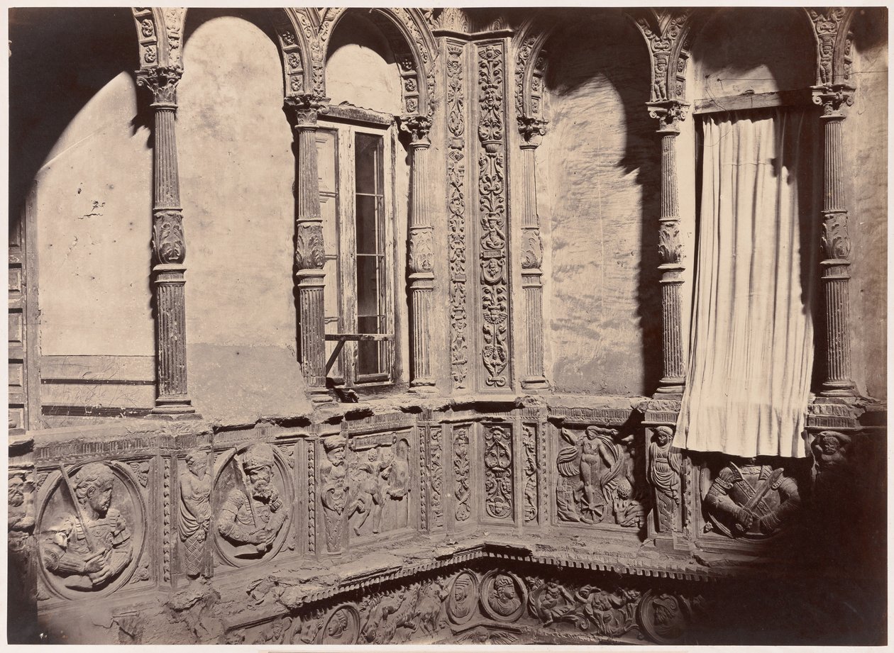 Zaragoza, A csecsemők nevéről ismert ház udvara, 1860. alkotó: Charles Clifford