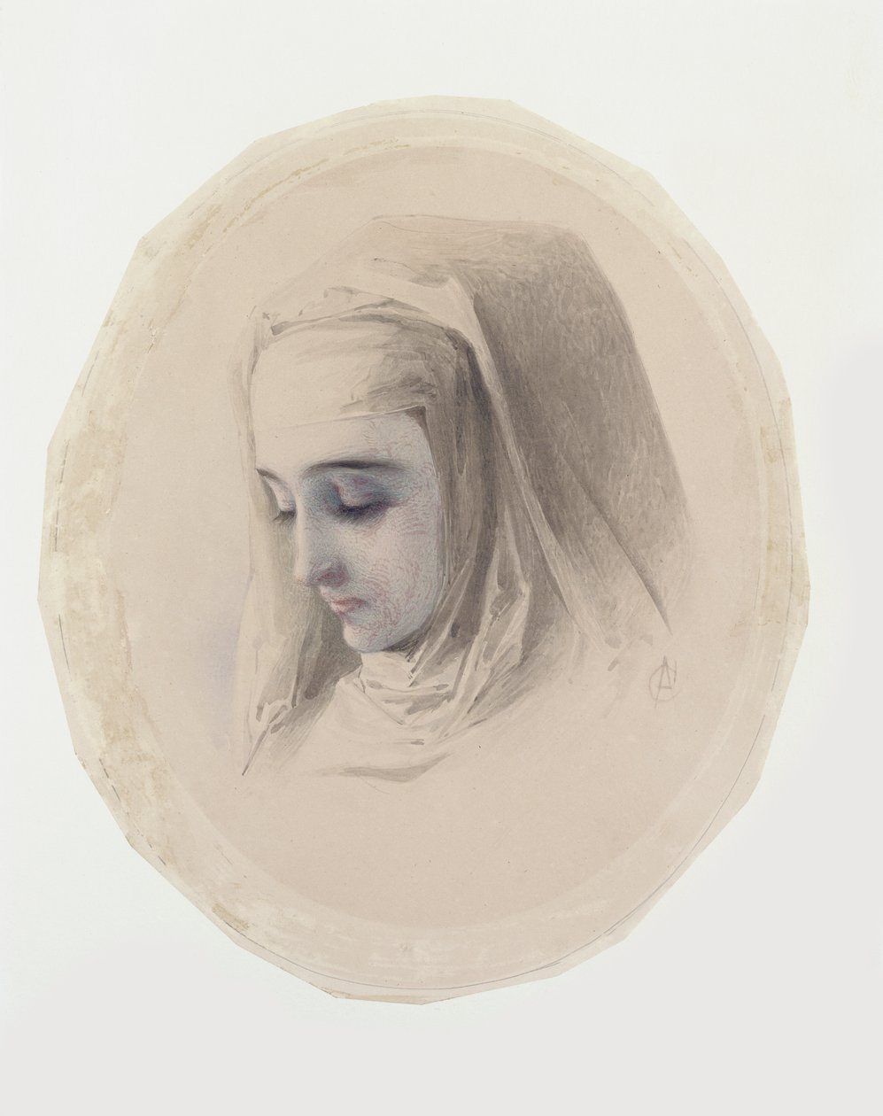 Tanulmány a kolostor gondolataihoz, 1851 (wc és gouache papíron) alkotó: Charles Collins