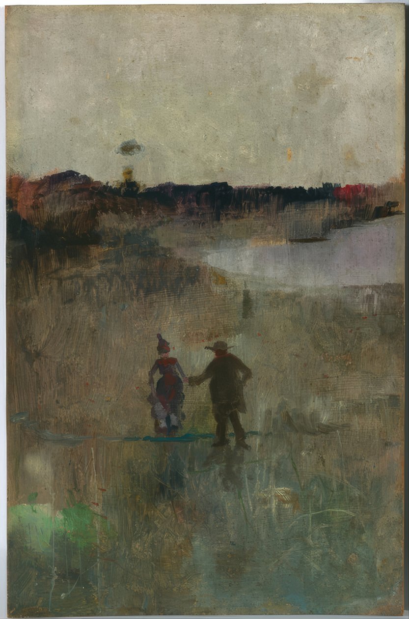 (Táj két kis figurával, Richmond, NSW) alkotó: Charles Edward Conder