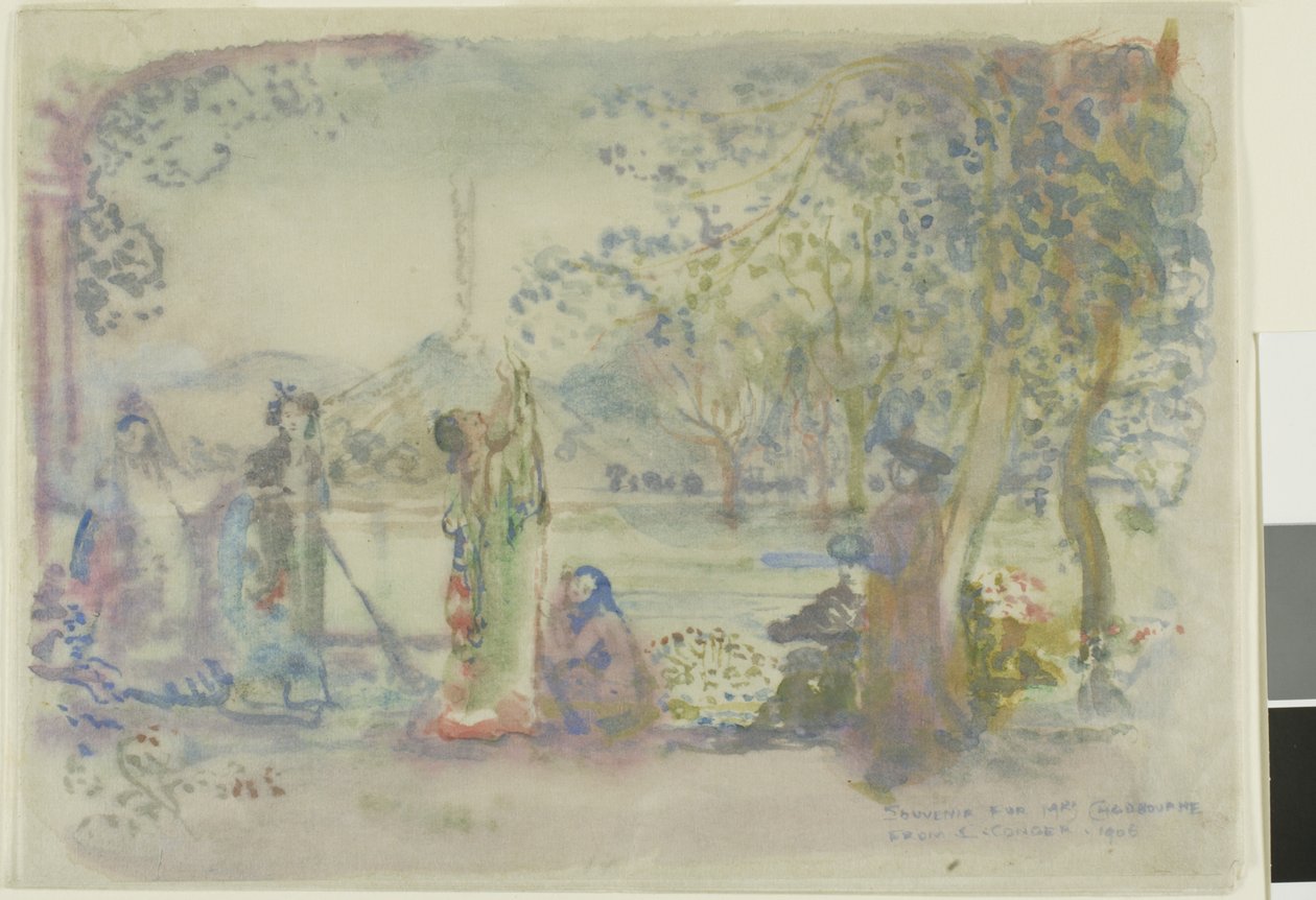 Reggeli jelenet egy tavon alkotó: Charles Edward Conder