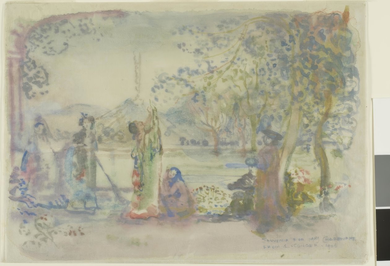 Reggeli jelenet egy tavon alkotó: Charles Edward Conder