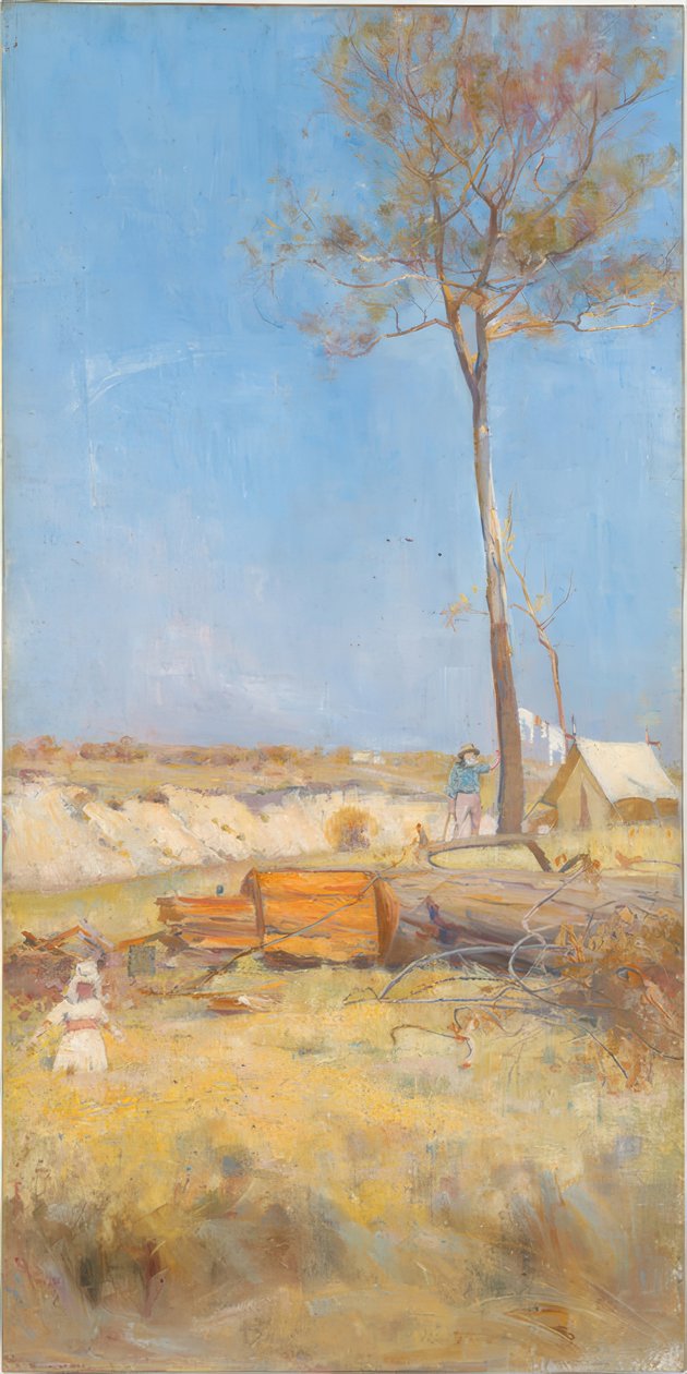 Déli nap alatt (fahasító tábor) alkotó: Charles Edward Conder