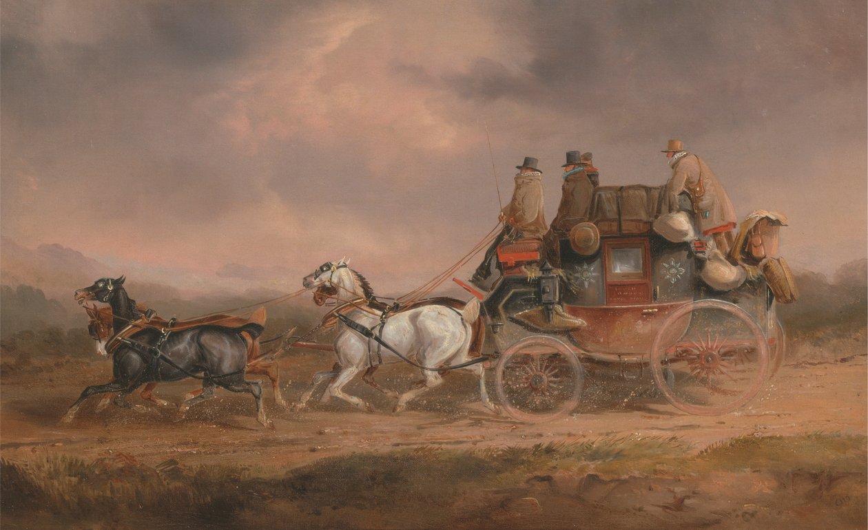 Postakocsik az úton: a Louth-London Royal Mail sebességgel halad alkotó: Charles Cooper Henderson